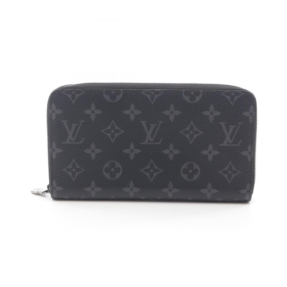 Louis Vuitton Zippy Wallet Organizer NM Round Long Wallet Canvas Eclipse Black